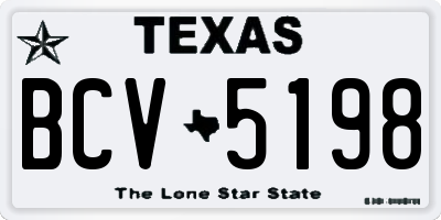 TX license plate BCV5198