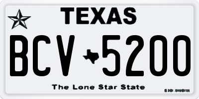 TX license plate BCV5200