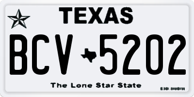 TX license plate BCV5202