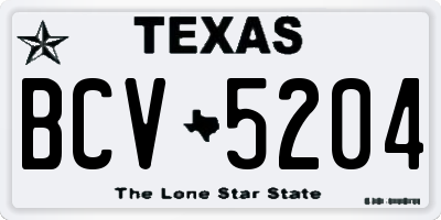 TX license plate BCV5204