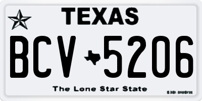 TX license plate BCV5206