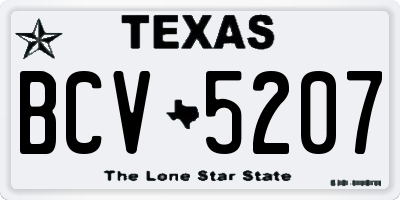 TX license plate BCV5207