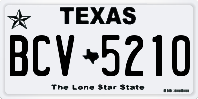 TX license plate BCV5210