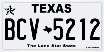 TX license plate BCV5212