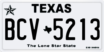 TX license plate BCV5213