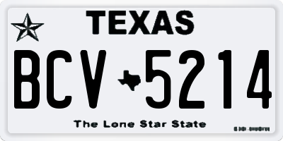 TX license plate BCV5214