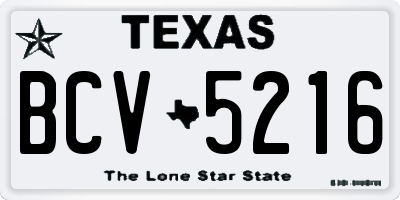 TX license plate BCV5216