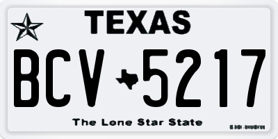 TX license plate BCV5217