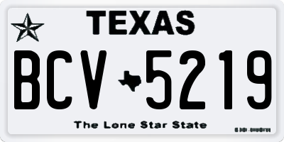 TX license plate BCV5219