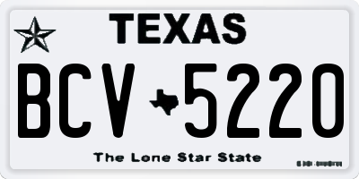 TX license plate BCV5220