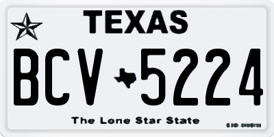 TX license plate BCV5224