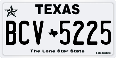 TX license plate BCV5225