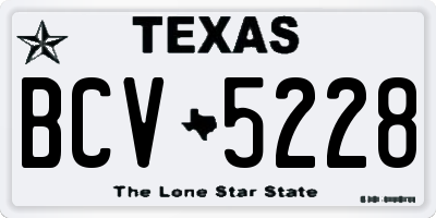 TX license plate BCV5228
