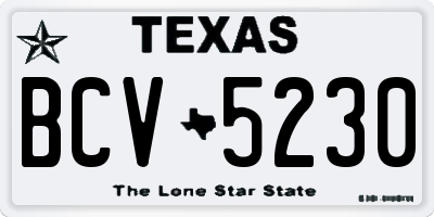 TX license plate BCV5230
