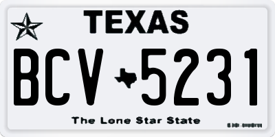 TX license plate BCV5231