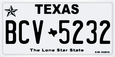 TX license plate BCV5232
