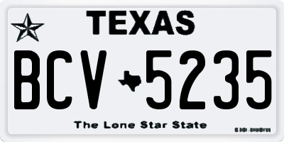TX license plate BCV5235