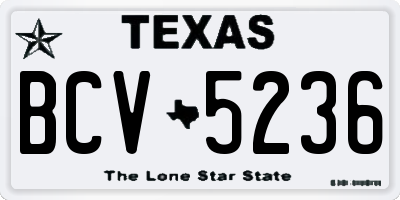 TX license plate BCV5236