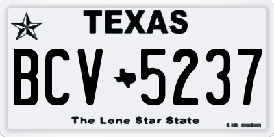 TX license plate BCV5237