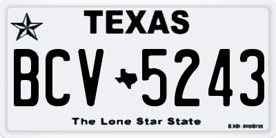 TX license plate BCV5243