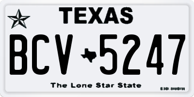 TX license plate BCV5247