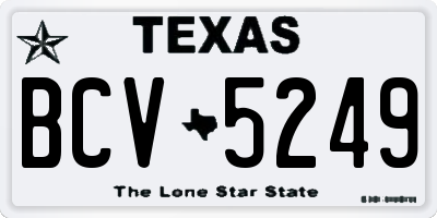 TX license plate BCV5249