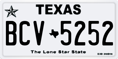 TX license plate BCV5252