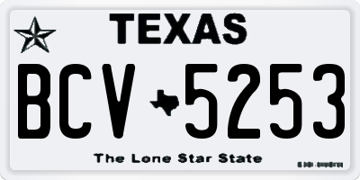 TX license plate BCV5253