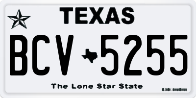 TX license plate BCV5255