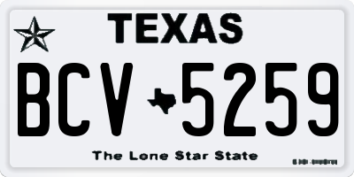 TX license plate BCV5259