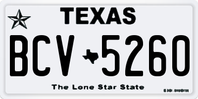 TX license plate BCV5260