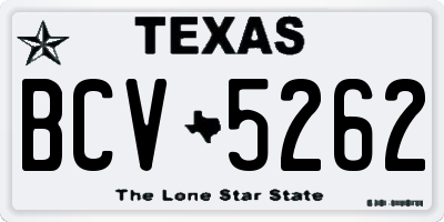 TX license plate BCV5262