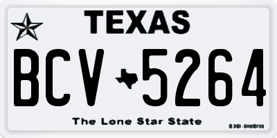 TX license plate BCV5264