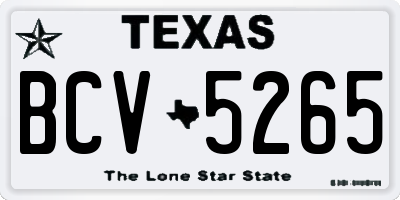 TX license plate BCV5265