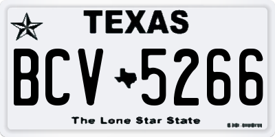 TX license plate BCV5266