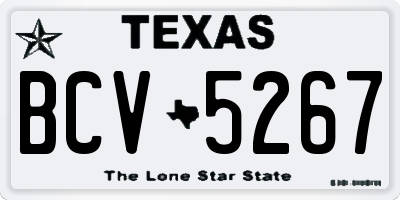 TX license plate BCV5267