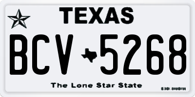 TX license plate BCV5268