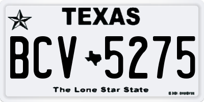 TX license plate BCV5275