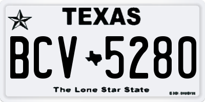 TX license plate BCV5280