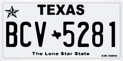TX license plate BCV5281
