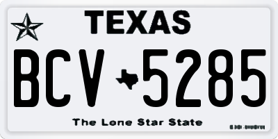 TX license plate BCV5285