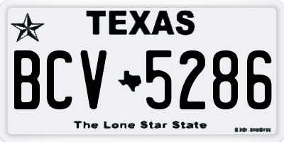 TX license plate BCV5286