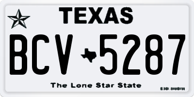 TX license plate BCV5287