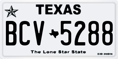 TX license plate BCV5288