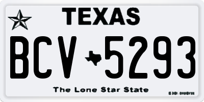 TX license plate BCV5293