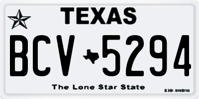TX license plate BCV5294