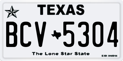 TX license plate BCV5304