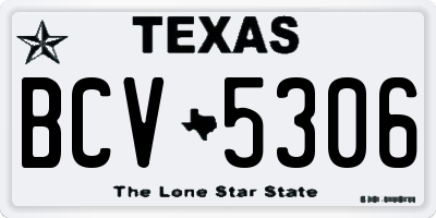 TX license plate BCV5306
