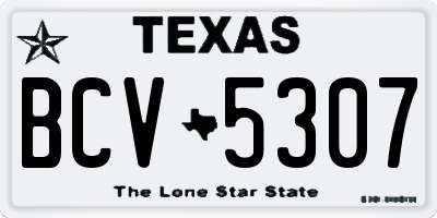 TX license plate BCV5307