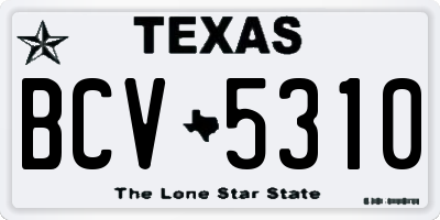TX license plate BCV5310